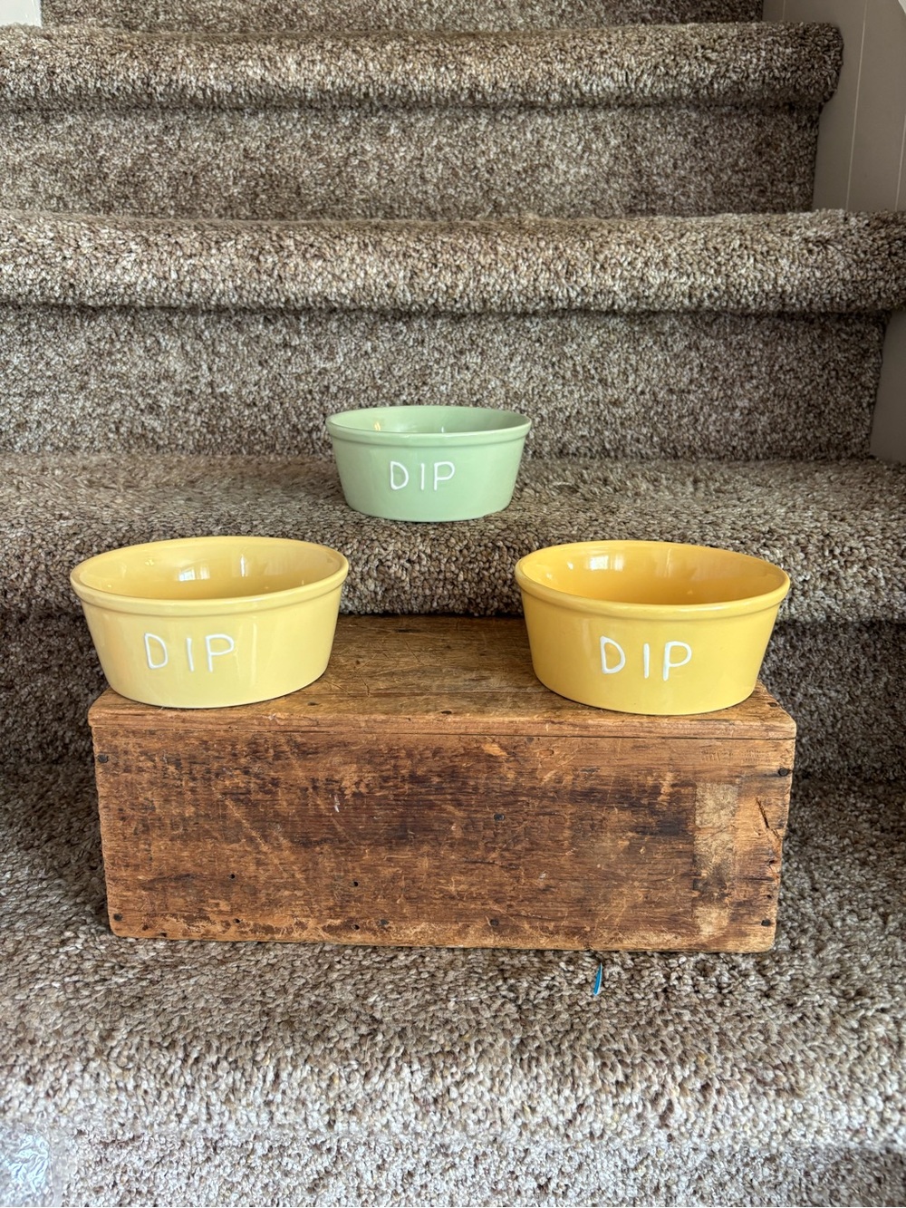 Ceramic Dip Bowls - Yellow & Sage Set